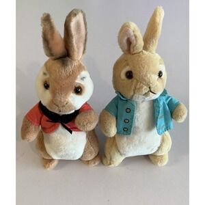 TY Peter Rabbit Flopsy And Cotton Tail Beanie Babies Plush Toys